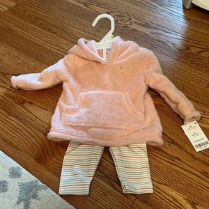 NWT carters two piece set fuzzy pullover and pants